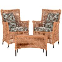 2 Poltronas E 1 Mesa Igapó Alumínio Marrom Corda Náutica E6 Terra Cota - 1