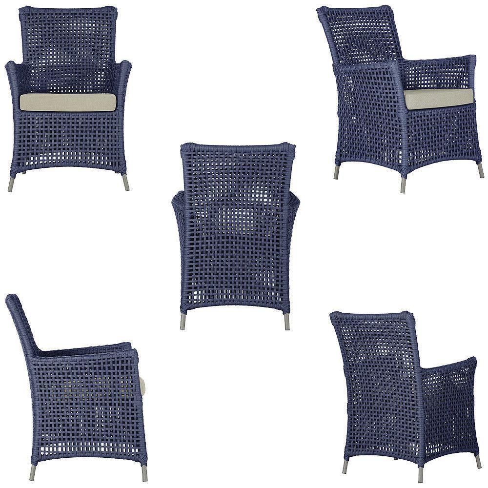 2 Poltronas E 1 Mesa Igapó Alumínio Fendi Corda Náutica E7 Azul - 7