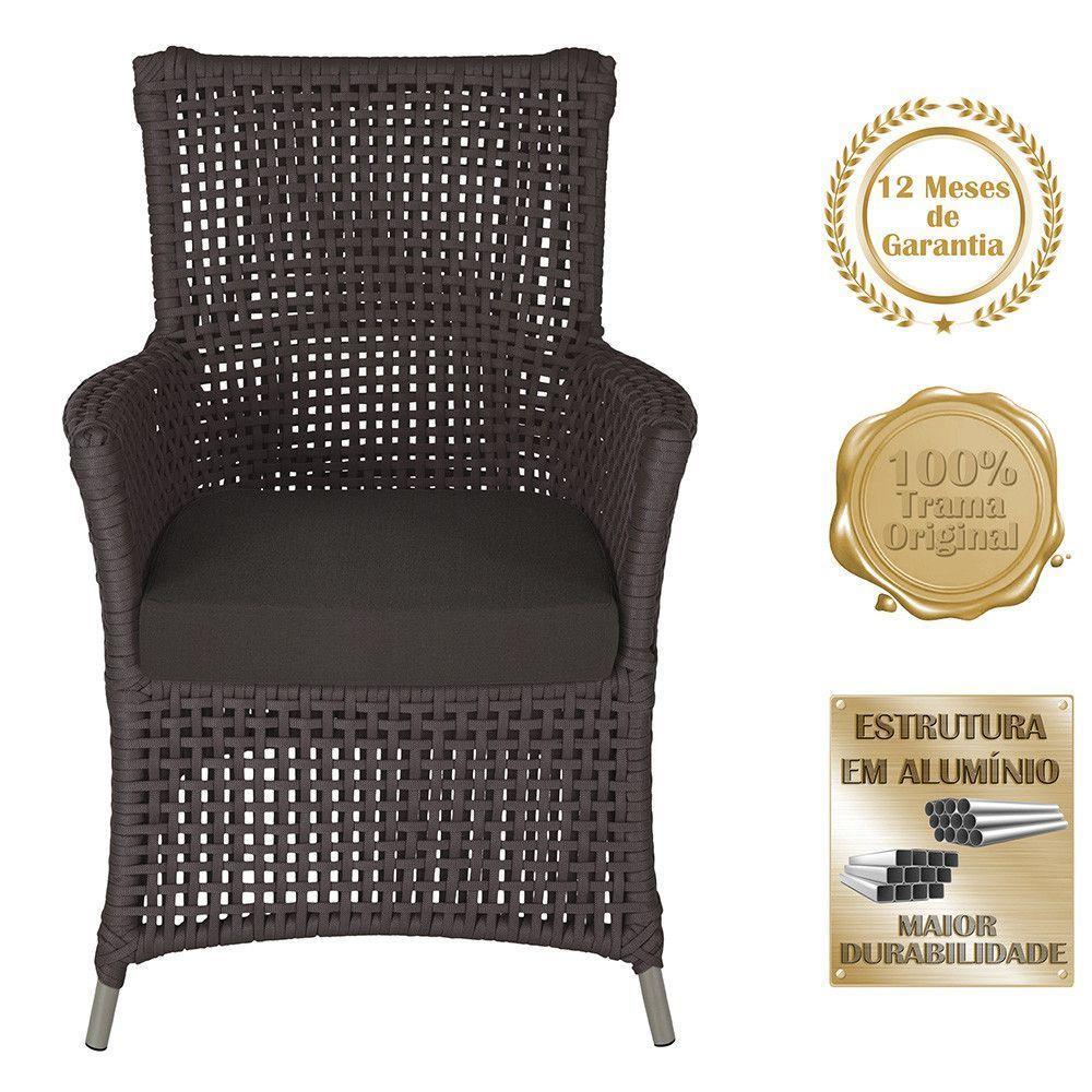 2 Poltronas E 1 Mesa Igapó Alumínio Fendi Corda Náutica E9 Marrom - 10