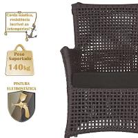 2 Poltronas E 1 Mesa Igapó Alumínio Fendi Corda Náutica E9 Marrom - 3