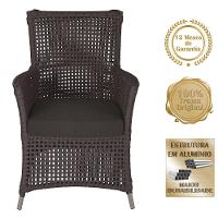 2 Poltronas E 1 Mesa Igapó Alumínio Fendi Corda Náutica E9 Marrom - 10