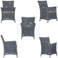 2 Poltronas E 1 Mesa Igapó Alumínio Marrom Corda Náutica E5 Prata - 3