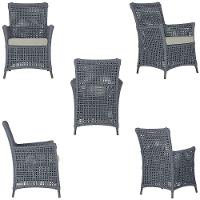 4 Poltronas E 1 Mesa Igapó Alumínio Marrom Corda Náutica E3 Prata - 3