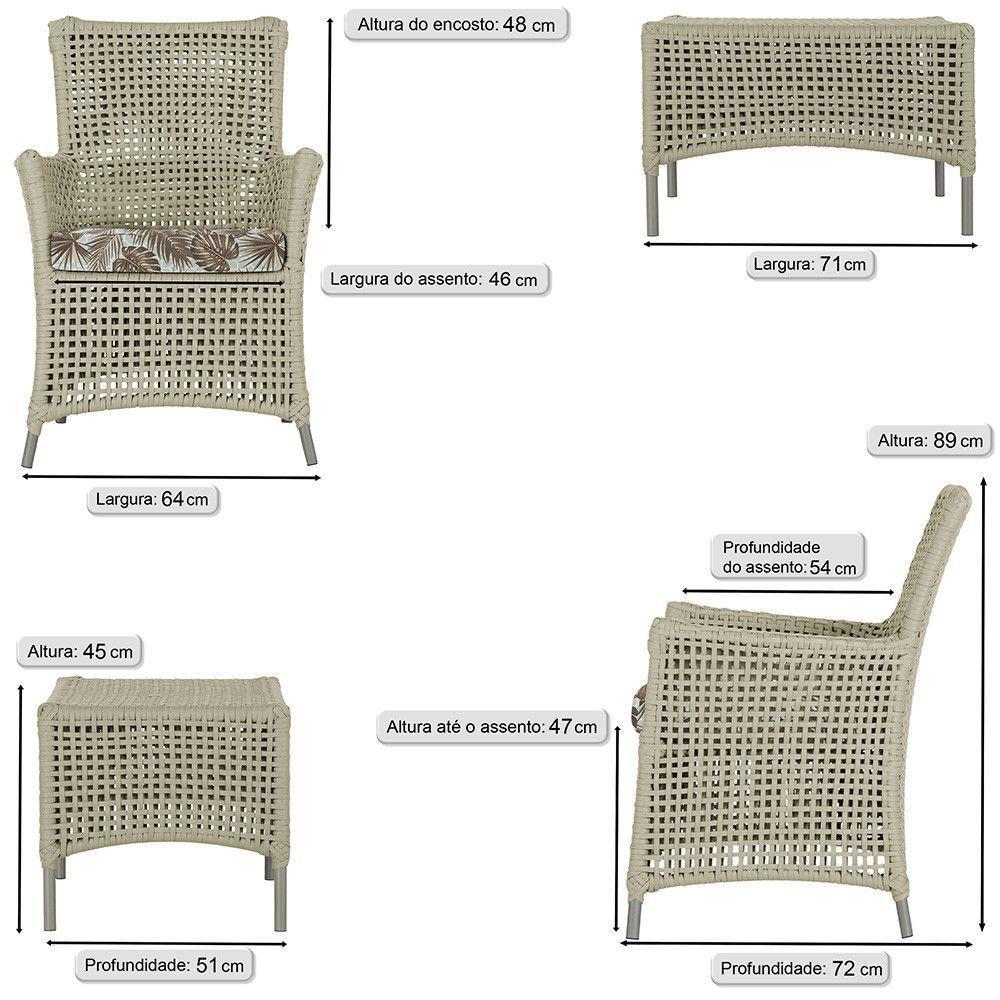 4 Poltronas E 1 Mesa Igapó Alumínio Fendi Corda Náutica E6 Rami - 7