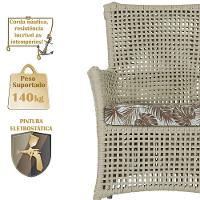 4 Poltronas E 1 Mesa Igapó Alumínio Fendi Corda Náutica E6 Rami - 5