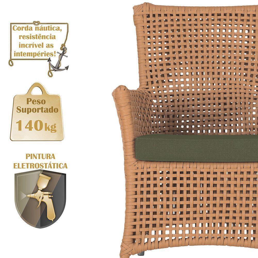 4 Poltronas E 1 Mesa Igapó Alumínio Fendi Corda Náutica E13 Terra Cota - 4