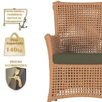 4 Poltronas E 1 Mesa Igapó Alumínio Fendi Corda Náutica E13 Terra Cota