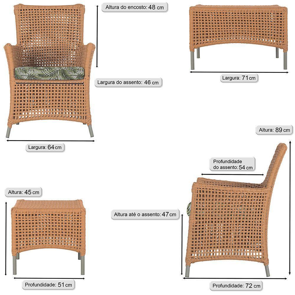 4 Poltronas E 1 Mesa Igapó Alumínio Fendi Corda Náutica E5 Terra Cota - 6
