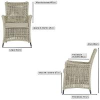 4 Poltronas E 1 Mesa Igapó Alumínio Preta Corda Náutica E7 Rami - 6