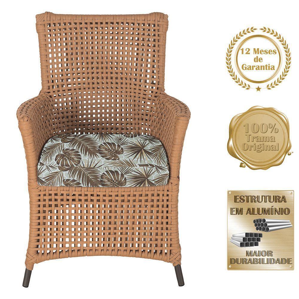 4 Poltronas E 1 Mesa Igapó Alumínio Marrom Corda Náutica E6 Terra Cota - 5