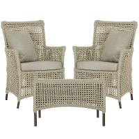 2 Poltronas E 1 Mesa Igapó Alumínio Marrom Corda Náutica E7 Rami - 1