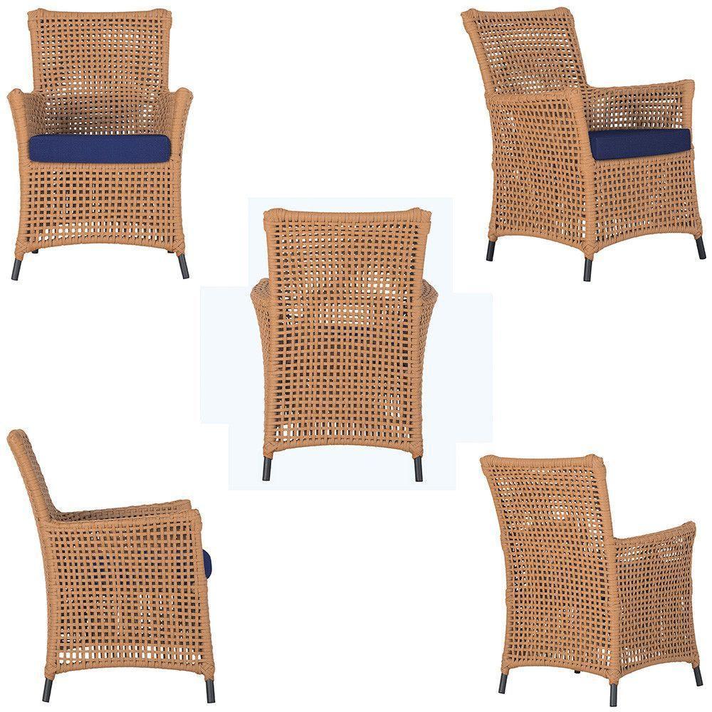 4 Poltronas Igapó Alumínio Pintura Preta Corda Náutica E10 Terra Cota - 3