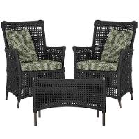 2 Poltronas E 1 Mesa Igapó Alumínio Marrom Corda Náutica E5 Preto - 1