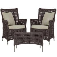 2 Poltronas E 1 Mesa Igapó Alumínio Fendi Corda Náutica E7 Marrom - 1