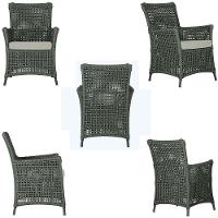 2 Poltronas 1 Mesa Igapó Em Alumínio Preta Corda Náutica E3 Verde - 2