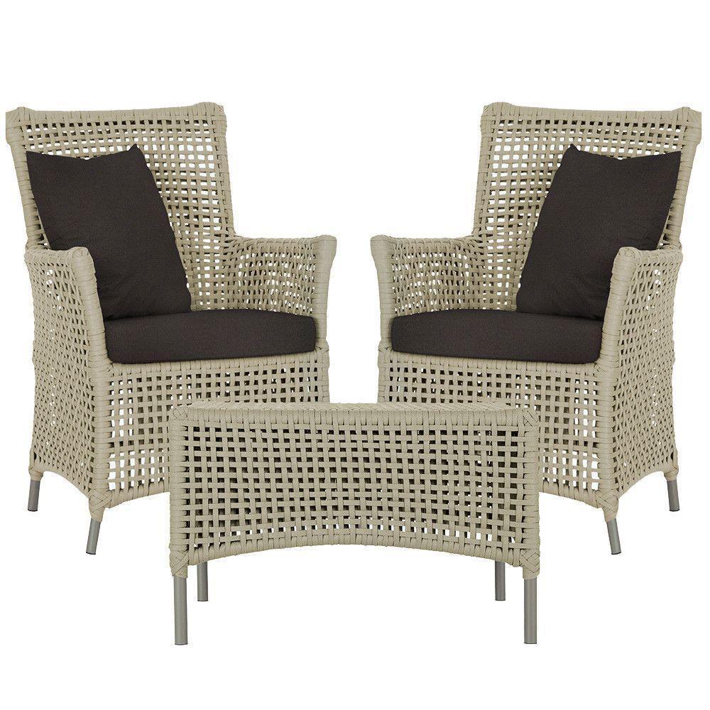 2 Poltronas E 1 Mesa Igapó Alumínio Fendi Corda Náutica E9 Rami - 1