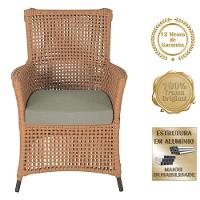 4 Poltronas E 1 Mesa Igapó Alumínio Marrom Corda Náutica E8 Terra Cota - 5