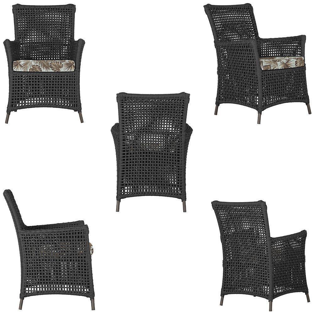 4 Poltronas E 1 Mesa Igapó Alumínio Marrom Corda Náutica E6 Preto - 3