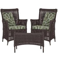 2 Poltronas E 1 Mesa Igapó Alumínio Marrom Corda Náutica E5 Marrom - 1