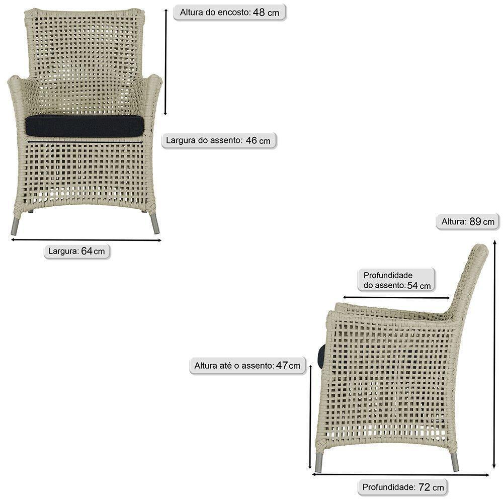 4 Poltronas Igapó Alumínio Pintura Fendi Corda Náutica E12 Rami - 4