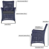 4 Poltronas Igapó Alumínio Pintura Marrom Corda Náutica E11 Azul - 6