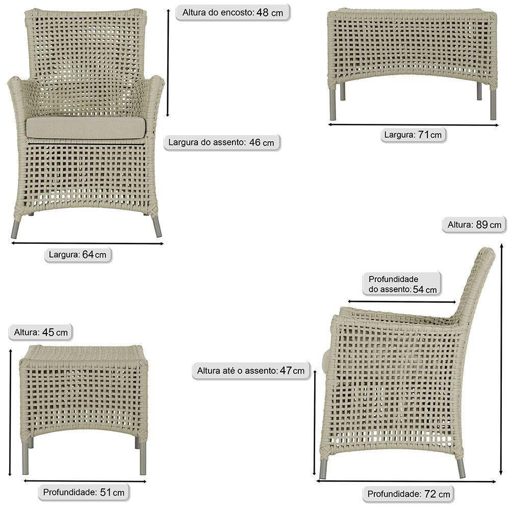 4 Poltronas E 1 Mesa Igapó Alumínio Fendi Corda Náutica E7 Rami - 6