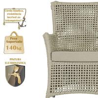 4 Poltronas E 1 Mesa Igapó Alumínio Fendi Corda Náutica E7 Rami