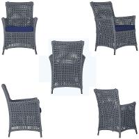 4 Poltronas Igapó Alumínio Pintura Preta Corda Náutica E10 Prata - 5