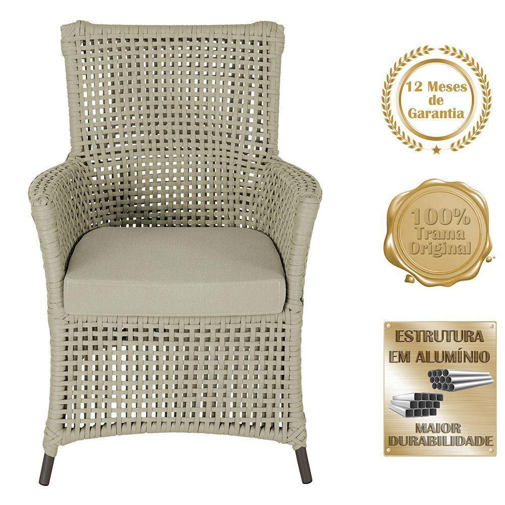 4 Poltronas E 1 Mesa Igapó Alumínio Marrom Corda Náutica E7 Rami - 5