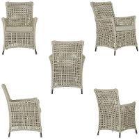 4 Poltronas E 1 Mesa Igapó Alumínio Marrom Corda Náutica E7 Rami - 3