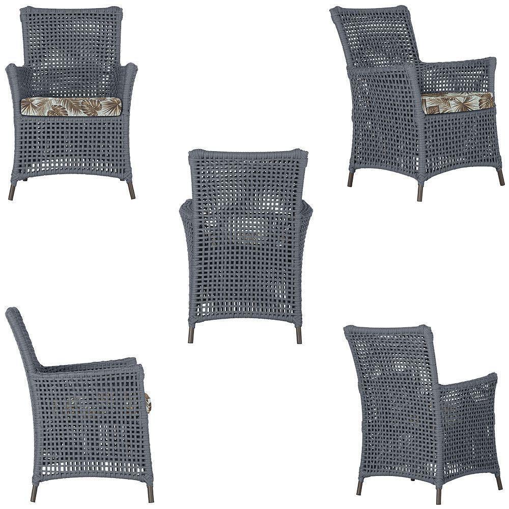 2 Poltronas E 1 Mesa Igapó Alumínio Marrom Corda Náutica E6 Prata - 6