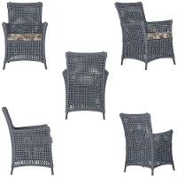 2 Poltronas E 1 Mesa Igapó Alumínio Marrom Corda Náutica E6 Prata - 6