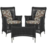 2 Poltronas E 1 Mesa Igapó Alumínio Fendi Corda Náutica E6 Preto - 1