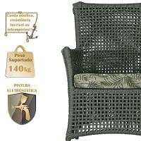 2 Poltronas E 1 Mesa Igapó Alumínio Marrom Corda Náutica E5 Verde