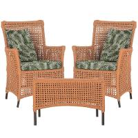 2 Poltronas E 1 Mesa Igapó Alumínio Marrom Corda Náutica E5 Terra Cota - 1