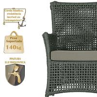 2 Poltronas E 1 Mesa Igapó Alumínio Fendi Corda Náutica E8 Verde - 3