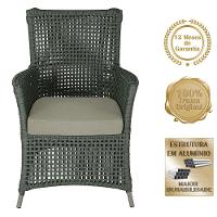 2 Poltronas E 1 Mesa Igapó Alumínio Fendi Corda Náutica E8 Verde