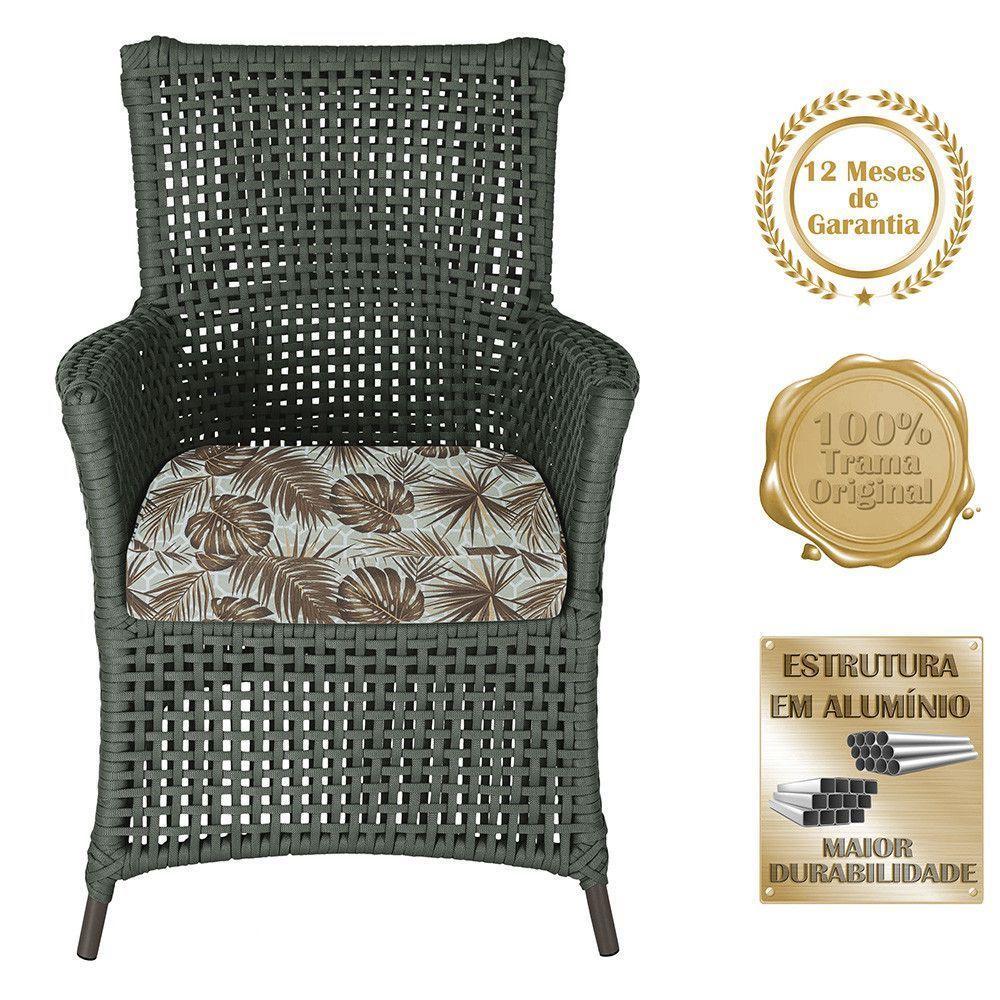 2 Poltronas E 1 Mesa Igapó Alumínio Marrom Corda Náutica E6 Verde - 4