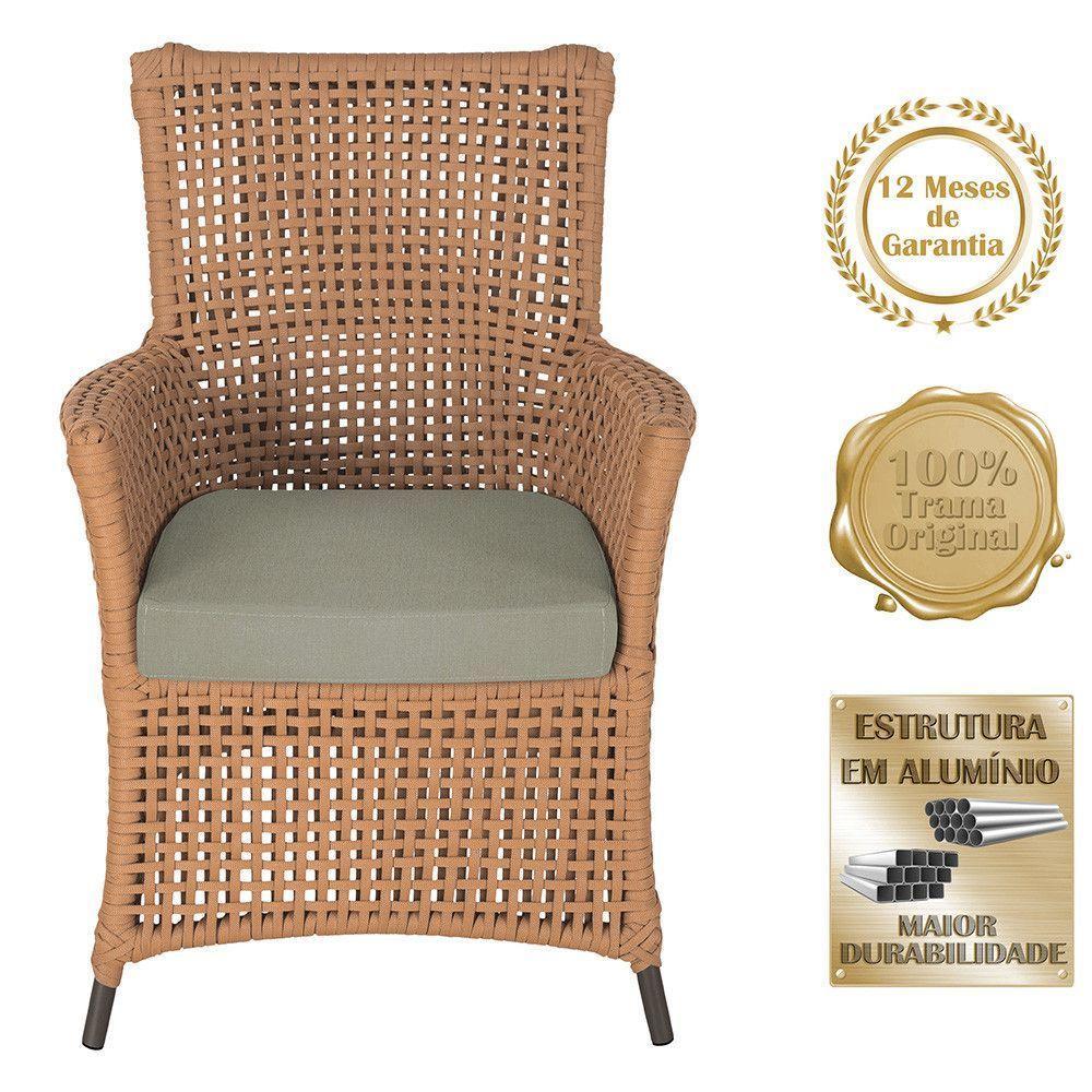 2 Poltronas E 1 Mesa Igapó Alumínio Marrom Corda Náutica E8 Terra Cota - 5