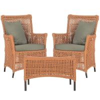 2 Poltronas E 1 Mesa Igapó Alumínio Marrom Corda Náutica E8 Terra Cota - 1