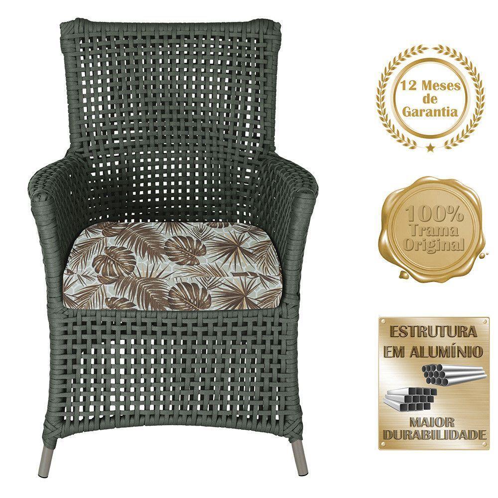 4 Poltronas E 1 Mesa Igapó Alumínio Fendi Corda Náutica E6 Verde - 4