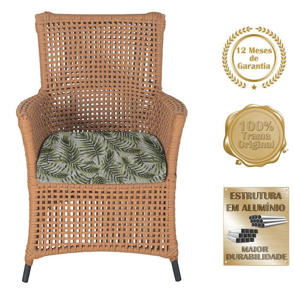 4 Poltronas E 1 Mesa Igapó Alumínio Preta Corda Náutica E5 Terra Cota - 5