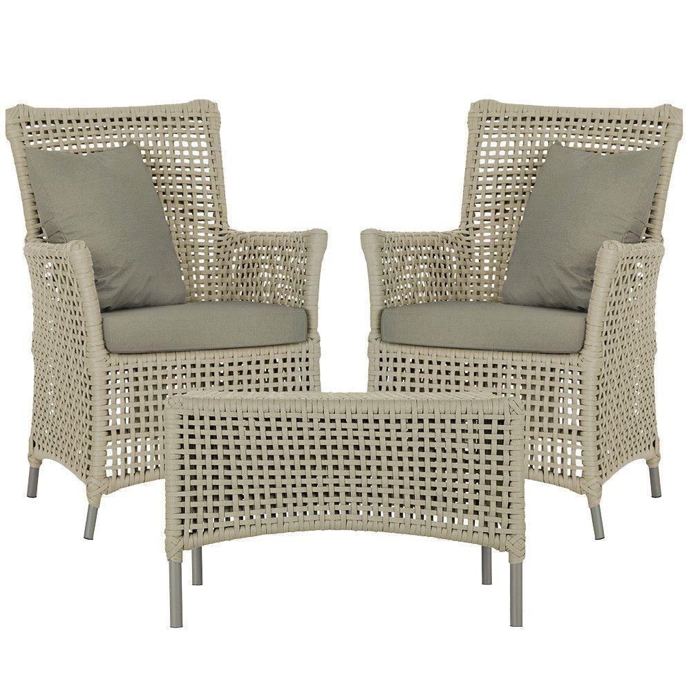 2 Poltronas E 1 Mesa Igapó Alumínio Fendi Corda Náutica E8 Rami - 1