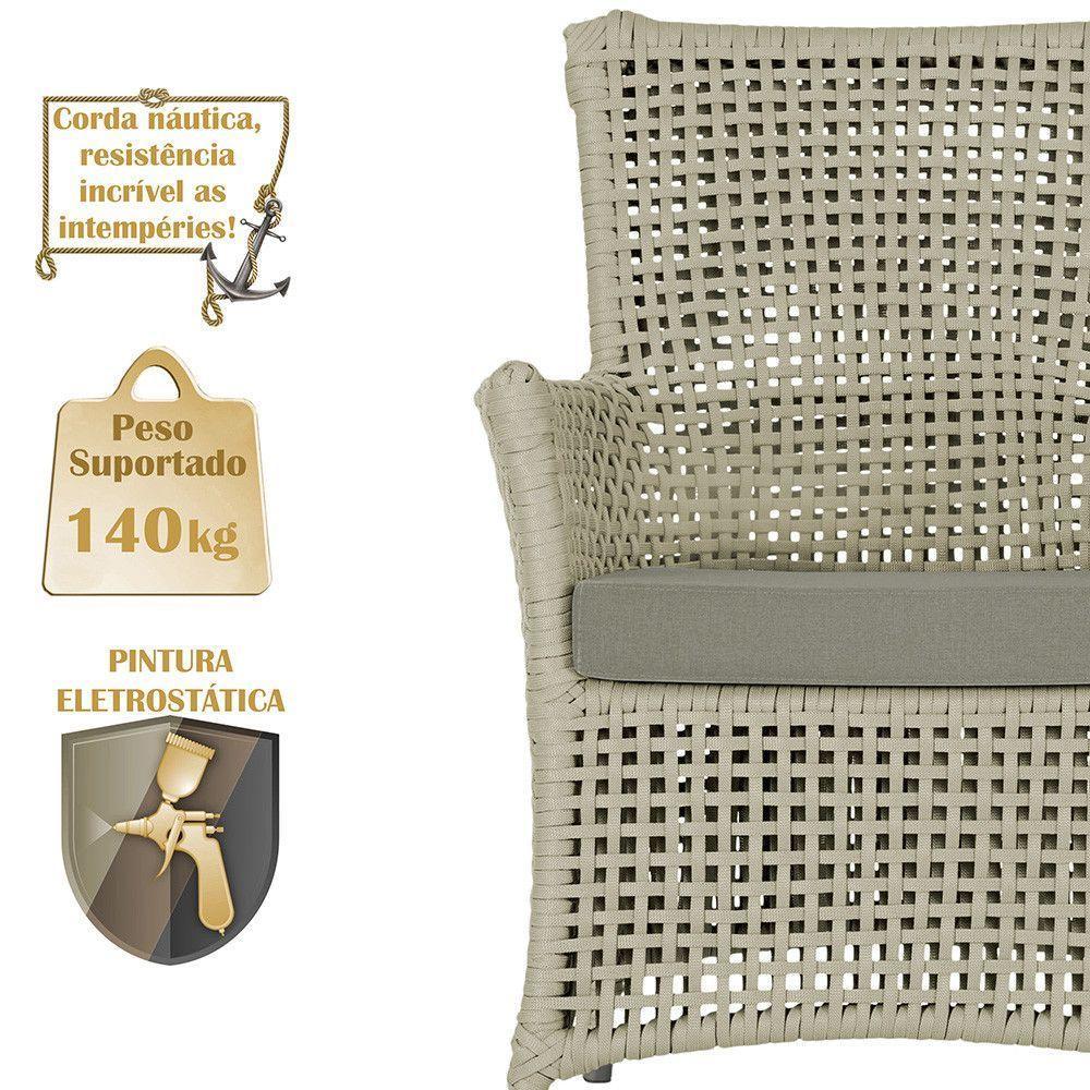 2 Poltronas E 1 Mesa Igapó Alumínio Fendi Corda Náutica E8 Rami - 4