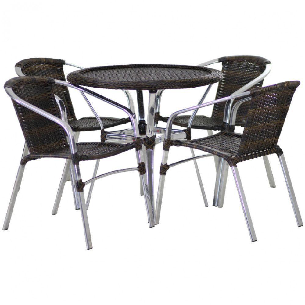 Conjunto Cadeiras Floripa E Mesa Com Tampo Tramado Pedra Ferro - 6