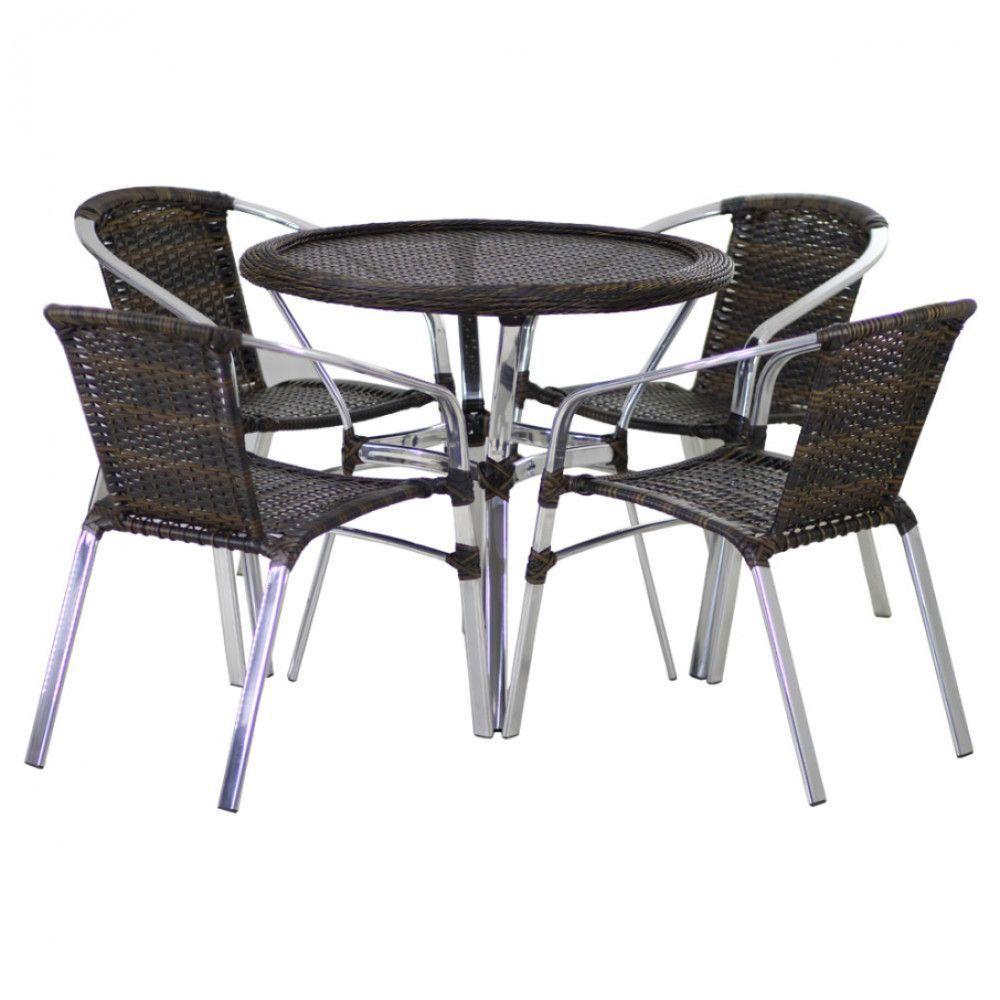 Conjunto Cadeiras Floripa E Mesa Com Tampo Tramado Pedra Ferro - 8