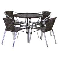 Conjunto Cadeiras Floripa E Mesa Com Tampo Tramado Pedra Ferro - 1