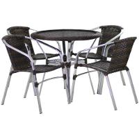 Conjunto Cadeiras Floripa E Mesa Com Tampo Tramado Pedra Ferro - 6