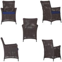 4 Poltronas E 1 Mesa Igapó Alumínio Preta Corda Náutica E10 Marrom - 3