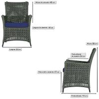 4 Poltronas E 1 Mesa Igapó Alumínio Preta Corda Náutica E10 Verde - 5